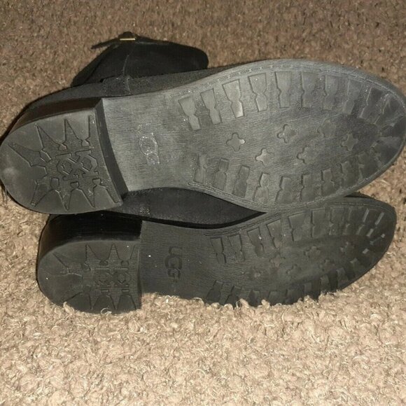 UGG-Caddie-Black Burnished Suede-Stud Detail-Western Style Boots-SZ 6-Near Mint - Picture 7 of 7
